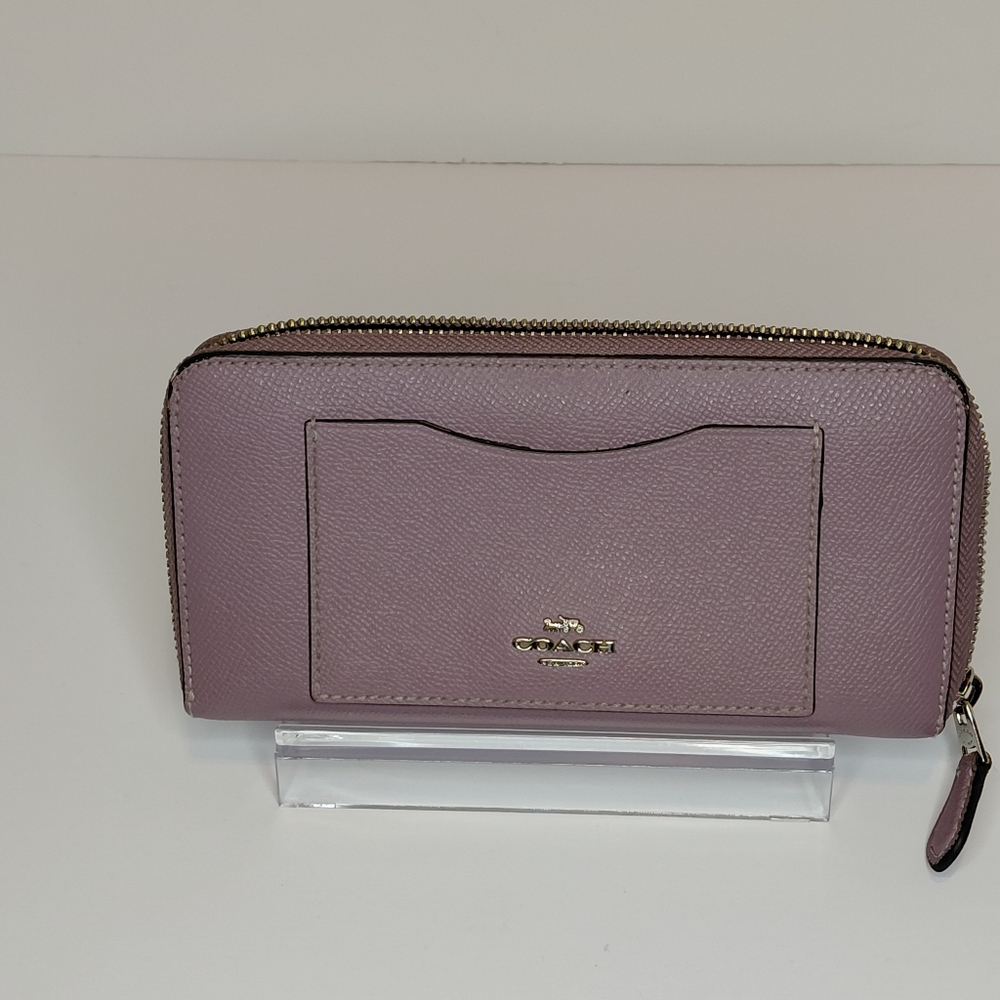 Coach Leather Purple Long Zip Around Wallet - Picture 13 of 13